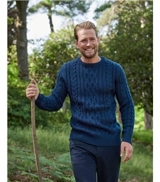 Pull irlandais à col rond - Homme - Pure Laine