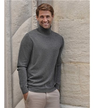 Mens Cashmere Roll Neck Sweater