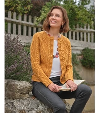Cardigan torsadé boutonné - Femme - Pure Laine
