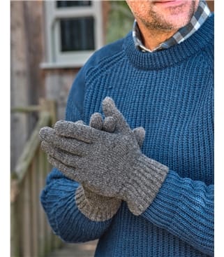 Mens Essential Pure Lambswool Gloves