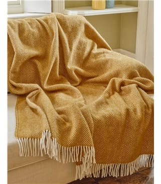 Decke mit Rautenmuster aus reiner Wolle