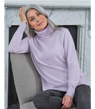 Luxurious Cashmere Boxy Polo Neck Jumper