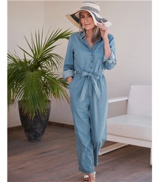 Deep Water 100% Linen | Linen Jumpsuit
