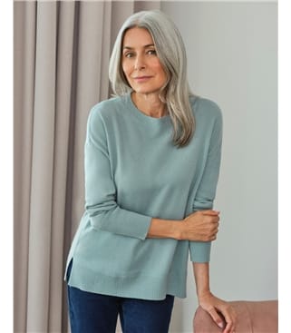 Pure Cashmere Relaxed Crew Neck Sweater