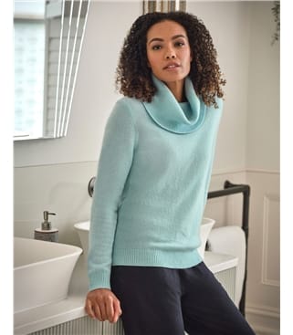 Pure Cashmere Cowl Neck Jumper