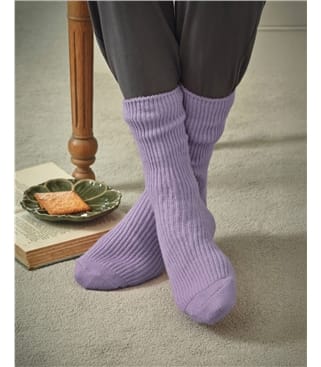 Chaussettes côtelées - Femme - Cachemire & Mérinos