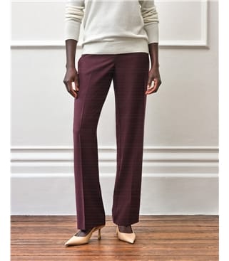 Wool Blend High Waist Trouser