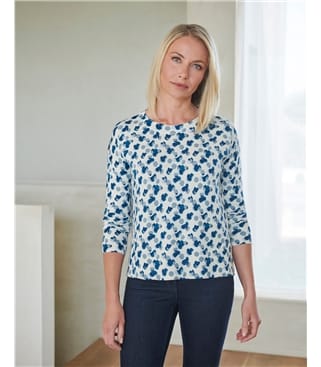 Spot Print | Wool/Cotton Printed Sweatshirt | WoolOvers UK