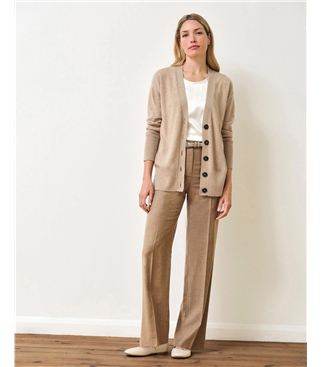 Wool Blend High Waist Trouser