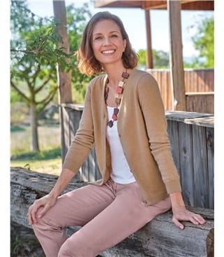 Cashmere Merino Classic V Neck Cardigan