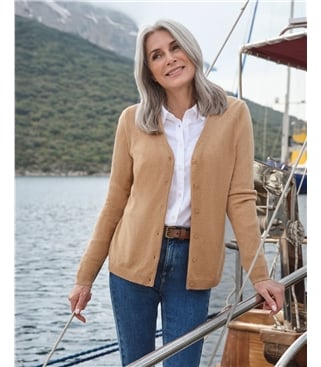 Cashmere Merino Classic V Neck Cardigan