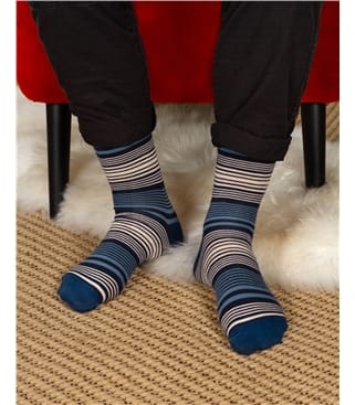 Chaussettes de cheville à rayures variées en bambou pour hommes