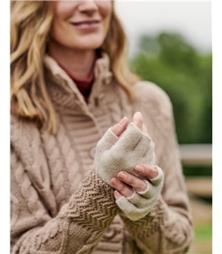 Womens Lambswool Fingerless Gloves