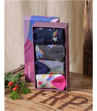 Babysocken-Geschenkbox (4 Paar), Einhorn – Luma