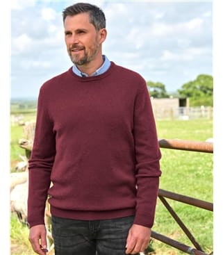 Pull à col rond - Homme - Laine d’agneau certifiée 100% RWS