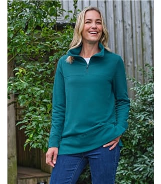 Serenity Organic Cotton Zip Neck Sweatshirt