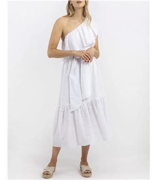 Carmen – Kleid aus Bio-Baumwolle mit Lochstickerei