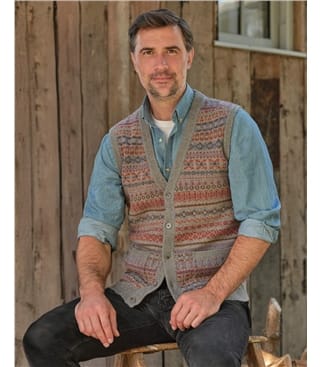 Gilet motif Jacquard - Homme - Pure Laine d'agneau