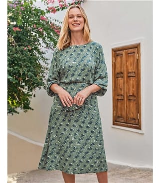 Dolman Printed Viscose Dress