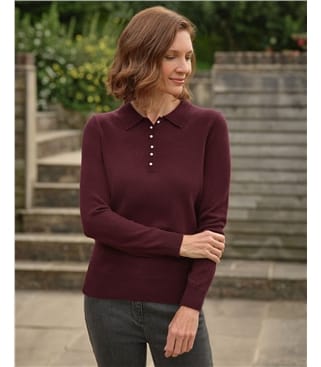 Polo en maille - Femme - Cachemire & Mérinos