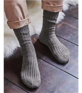 Chaussettes côtelées - Femme - Pur coton