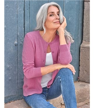 Cashmere Merino Crew Neck Cardigan