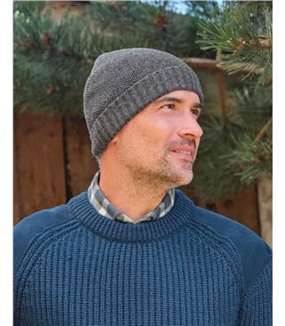 Mens Essential Lambswool Beanie Hat