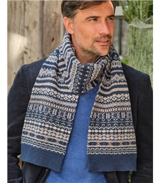 Mens Lambswool Fairisle Scarf