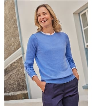 Pull à col rond - Femme - Cachemire & Mérinos