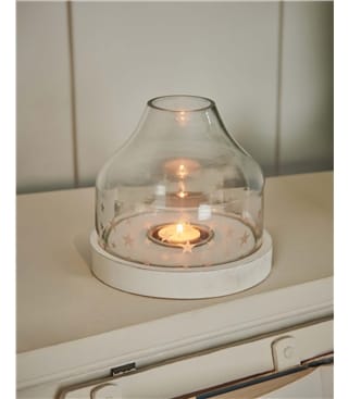Hurricane Frosted Star Candle Holder