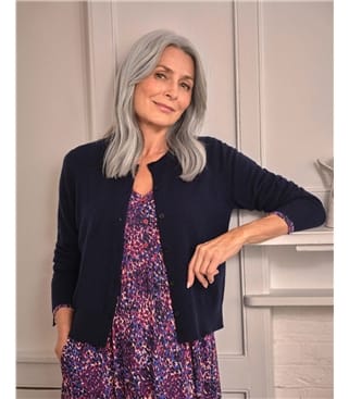 Cardigan court luxueux en pur cachemire