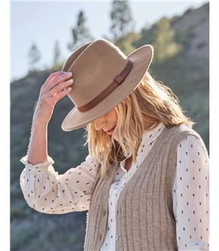 100% Wool Plain Fedora