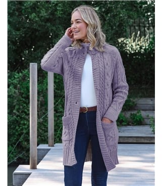 Pure Wool Aran Coatigan