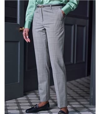 Wool Blend High Waist Trouser