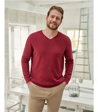 Organic Cotton Cashmere V Neck Sweater