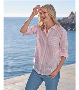 Relaxed Cotton Striped Shirt