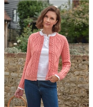 Cable Button Through Cardigan