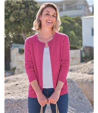 Cashmere Merino Crew Neck Cardigan