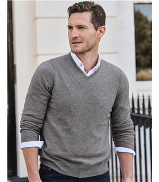 Men's Charcoal V Neck Long Slevee Sweater set Available in Mens Big And Tall Sweaters Sizes main image 1