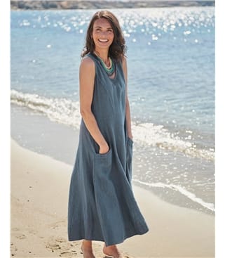 Verdigris | Womens Pocket Pinafore Dress | WoolOvers UK
