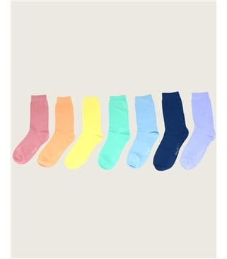 Childrens Thought Essential Pastel Box Of 7 Socks