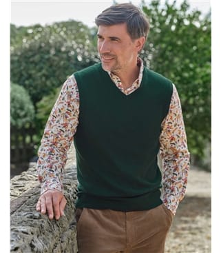 Gilet Homme Sans Manches En Cachemire/laine - Couleur Unie, Col Rond - Chaud Et Léger Pour Automne/hiver