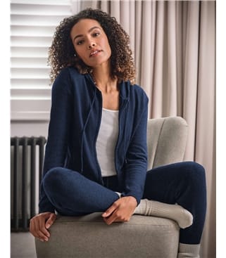 Cardigan à capuche Détente luxueux - Femme - Cachemire & Mérinos