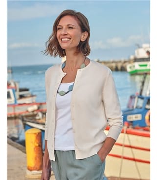 Cardigan classique à col rond - Femme - Cachemire & Mérinos