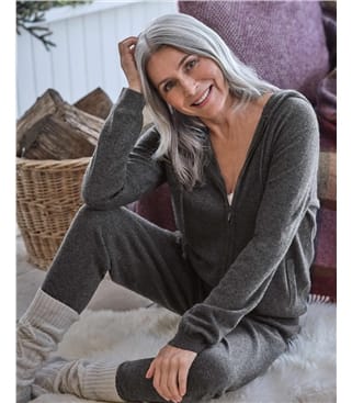 Cardigan à capuche Détente luxueux - Femme - Cachemire & Mérinos