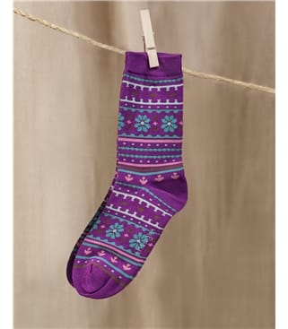 Waverly Organic Cotton Pattern Socks