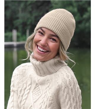 Bonnet côtelé - Femme - Pur Cachemire
