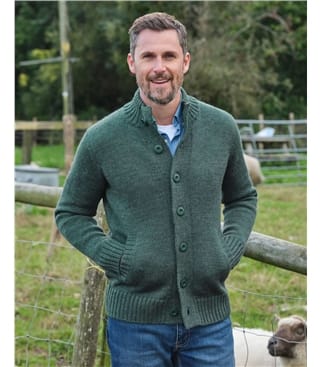 Strickjacke mit Knöpfen aus reiner Wolle für Herren