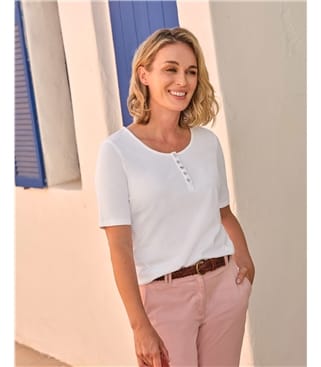 Short Sleeve Henley Top