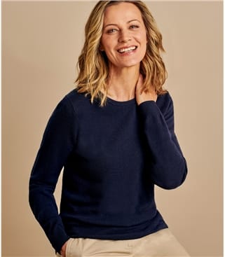 Womens navy crew neck jumper Clearance